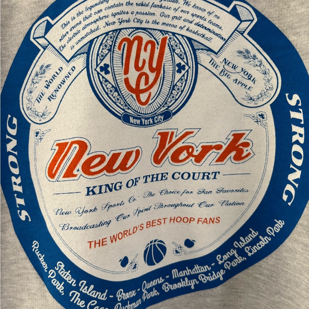 NWT Gray Hoodie with Blue Graphic - Picture 2 of 2